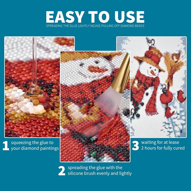 LANBEIDE Updated Diamond Painting Sealer 200ML with Silicone Brush 3 Packs, 5D Diamond Painting Glue Sealer for Dimaond Painting Coasters Permanent Hold & Shine Effect for Jigsaw Puzzles (21 OZ) - Image 5
